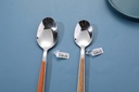 Plain wooden grain handle medium spoon