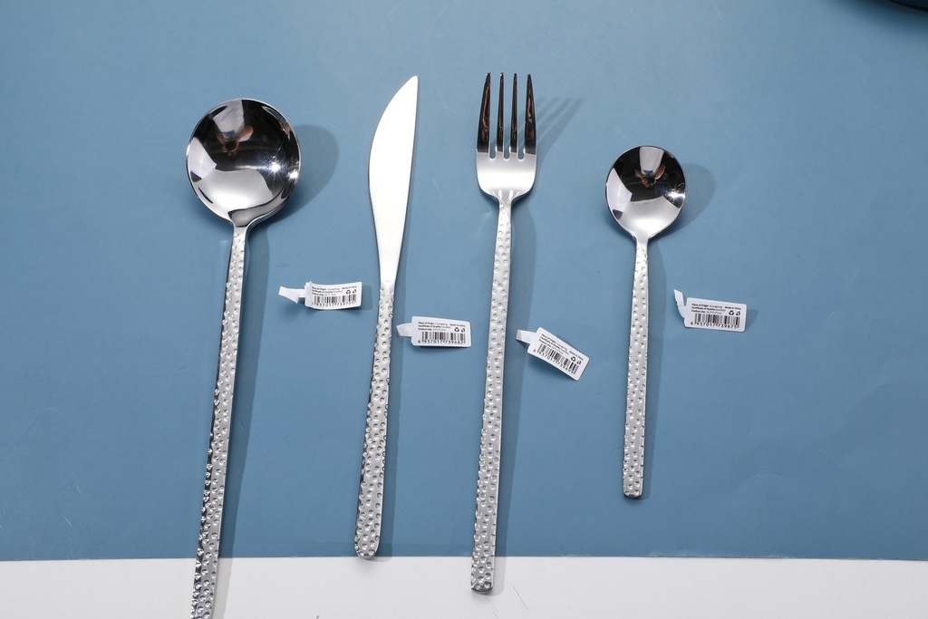 Stainless steel natural color wave point series-table knife