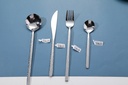 Stainless steel natural color wave point series-table knife