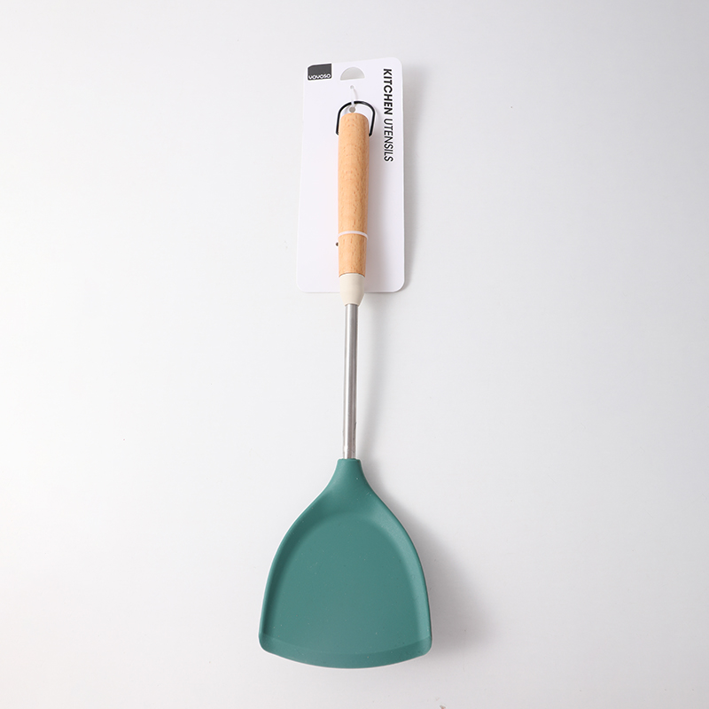 Fashion silicone spatula with wooden handle