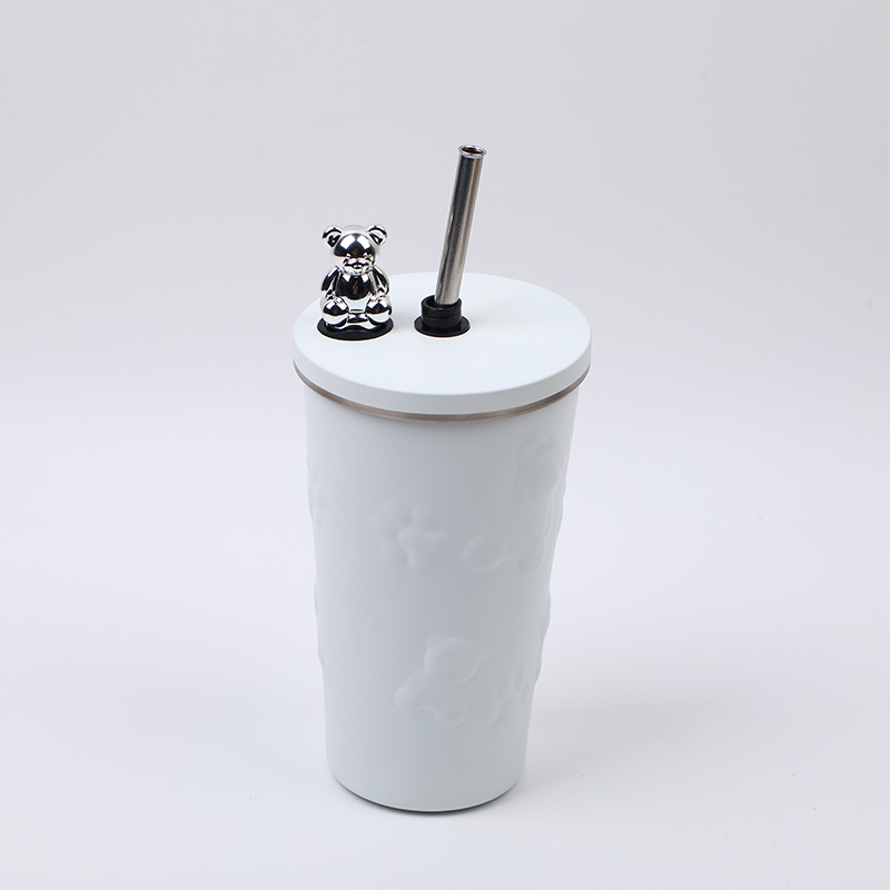 Rhombus Plated bear stainless steel thermos - 600ml