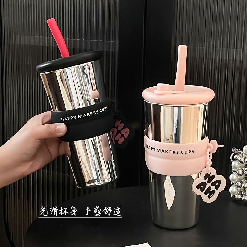 Mirrored Straw glass - 800ml
