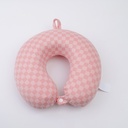 Mosaic Checkered U-shaped pillow - pink