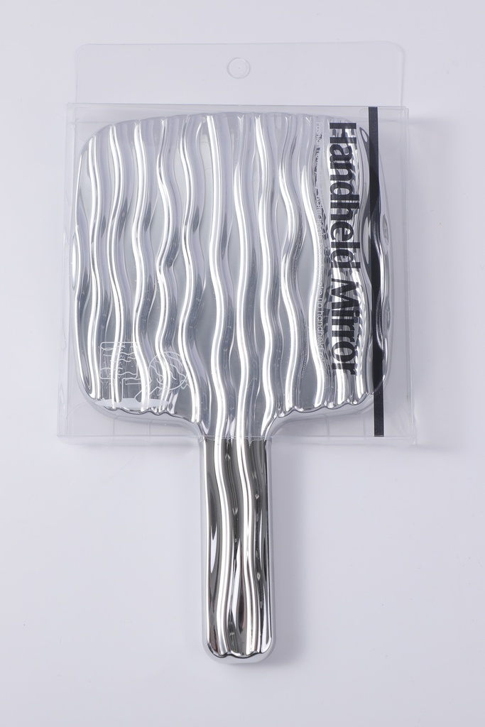 Square wavy beauty mirror with handle