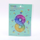 16 inch Small Numbers Aluminum Balloon Rainbow-8-1pcs