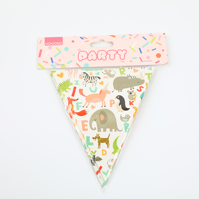 Party Animal World Triangle Flag*12pcs