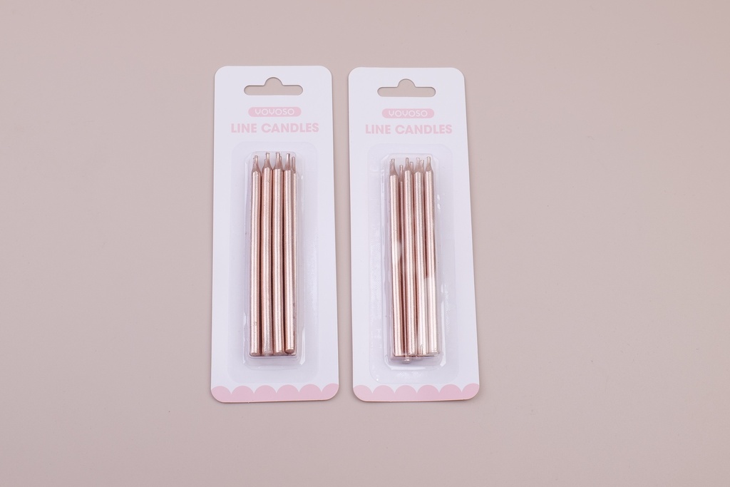 Party Series Rose Gold Line Candles-8pcs
