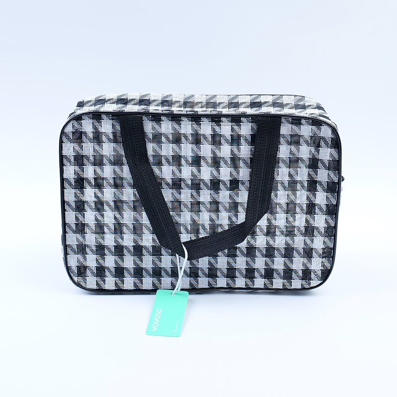 Plaid Patterned Wash-Up Cosmetic Bag (Large)