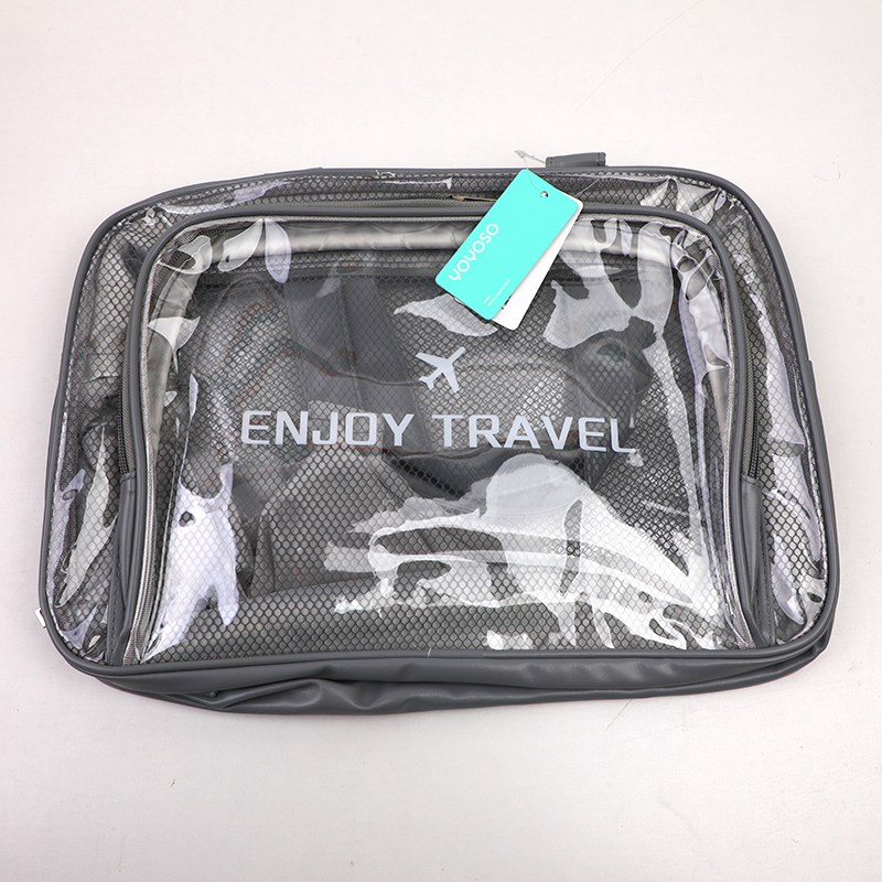 Portable handbag with shoe pocket-grey