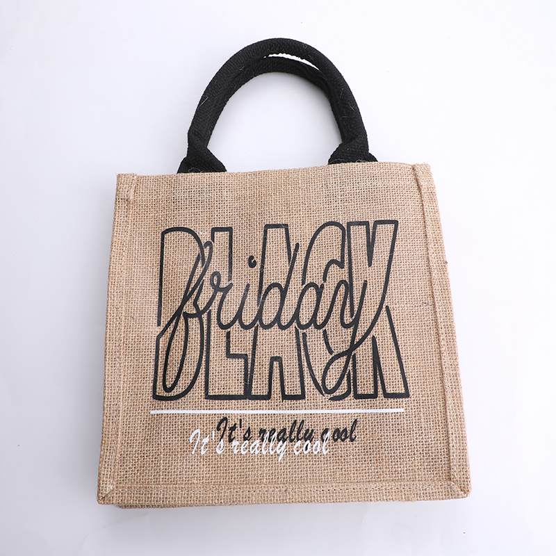 Casual linen handbag-black