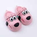 Pink big eyed dog children's slippers -180