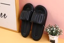Silent anti-slip vertical strip men's household slippers size 40-41-black