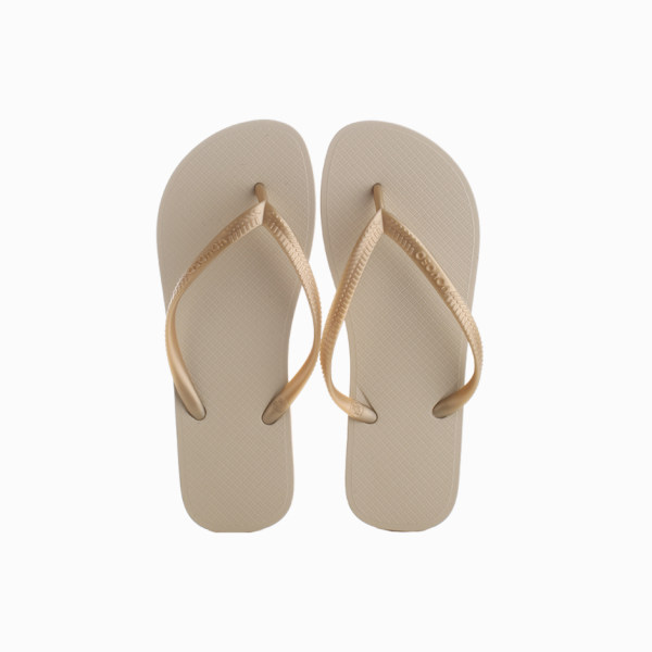 Simple unicolor ladys flip flops  gold 39-40