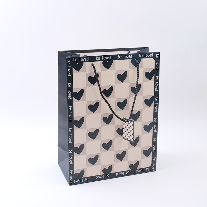 Simple Grid Vertical Gift Bag L