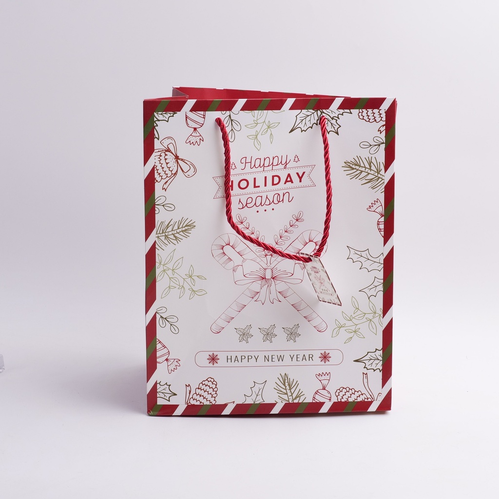 Christmas Series - Line-style Vertical Large Walking Cane Gift Bag