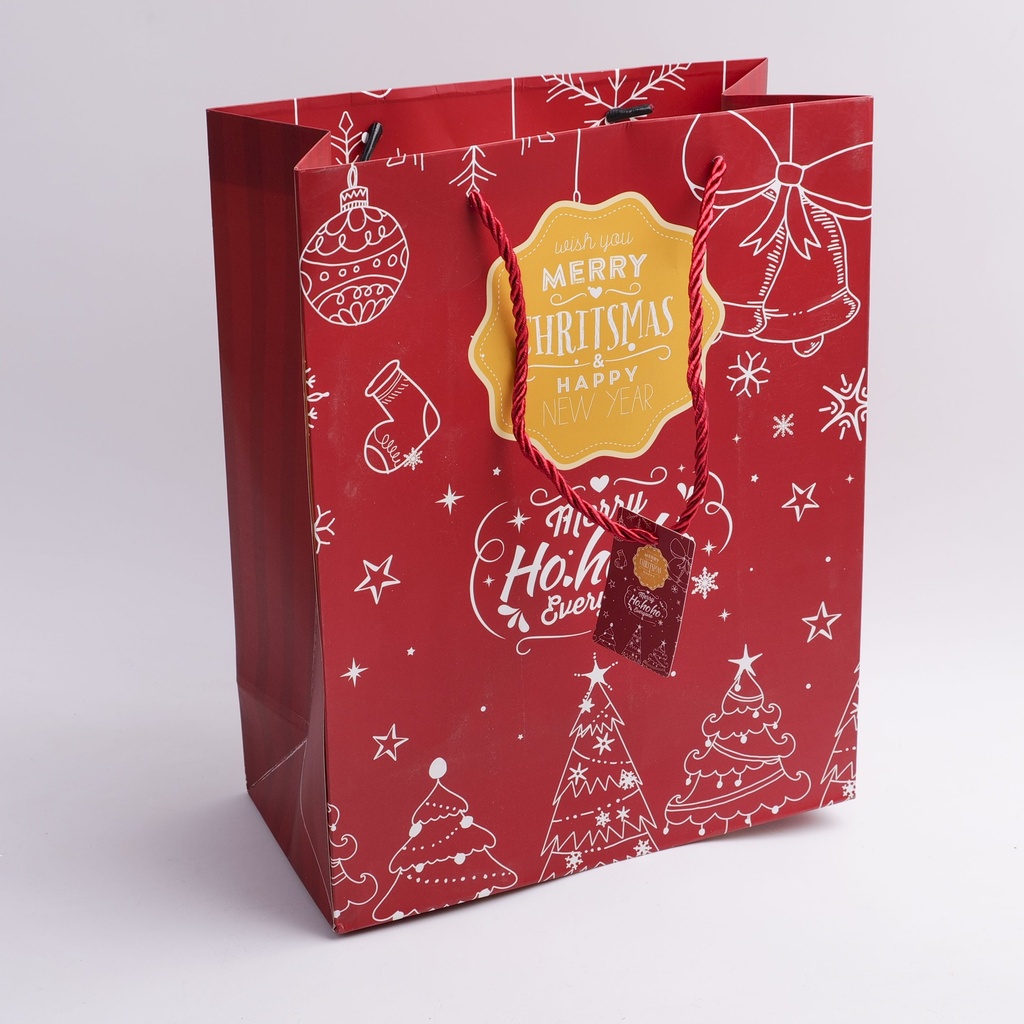 Christmas Series - Line-style Vertical Large Christmas Tree Gift Bag