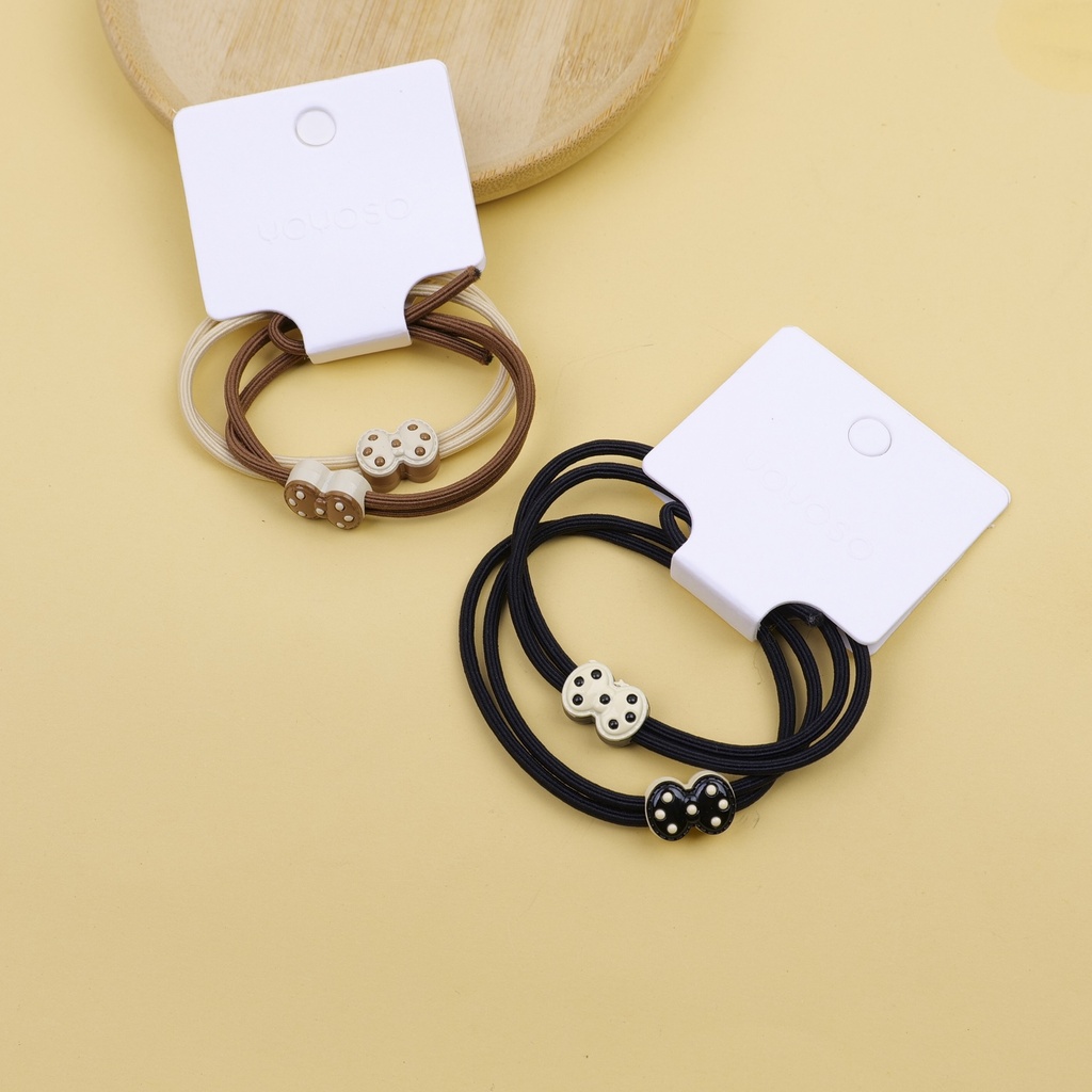 Oil Drip Bow Tie Fashion Hair Tie-2PCS