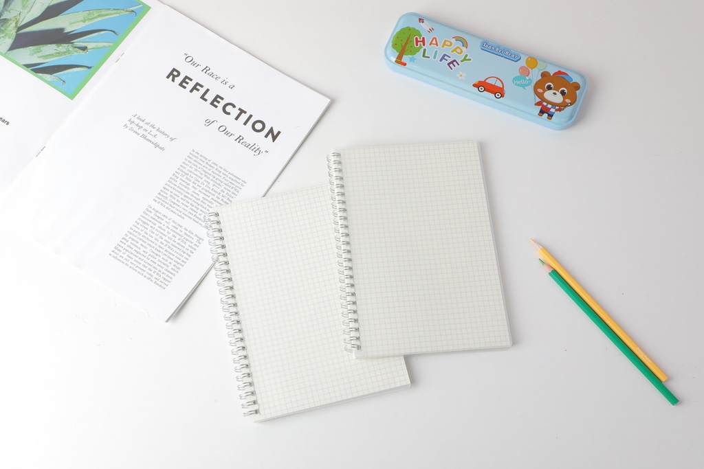 A5 Gridding basic PP coil notebook