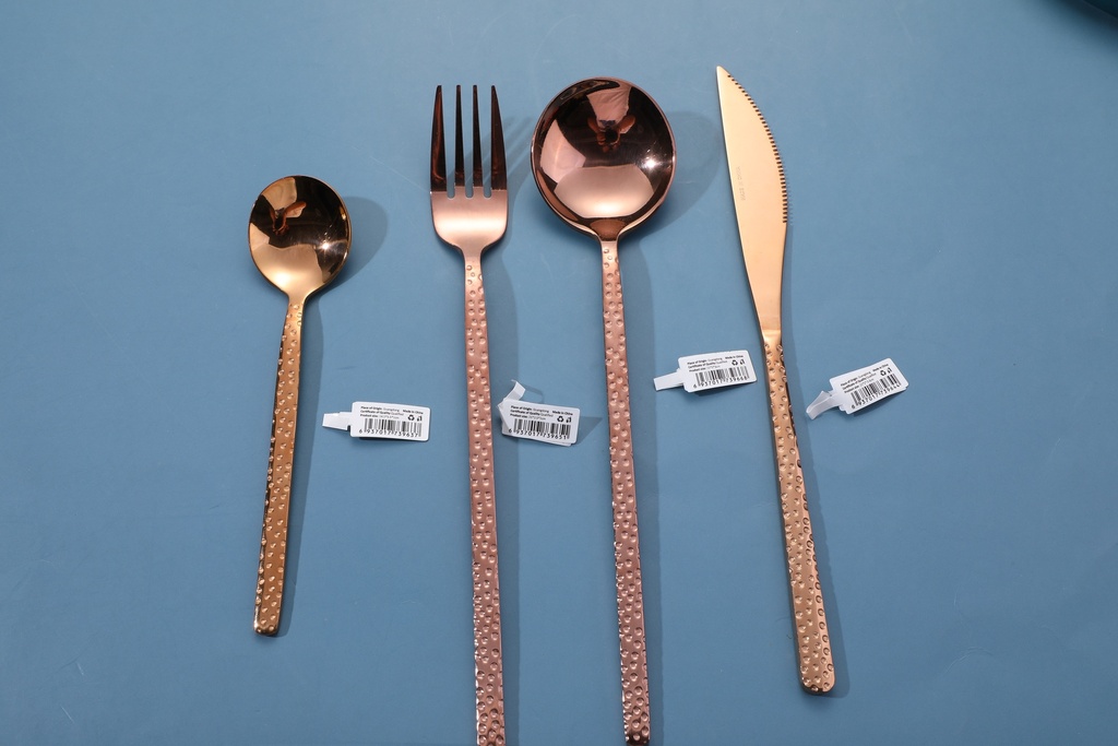 Stainless steel wave point rose gold table spoon