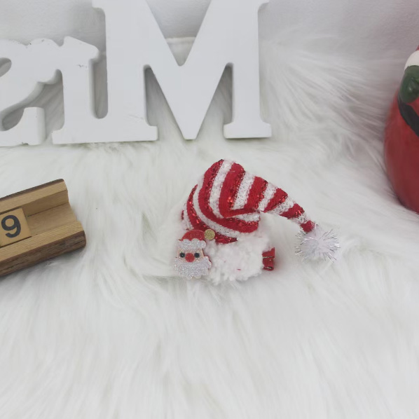 Christmas Series Hat Fabric Hairpin