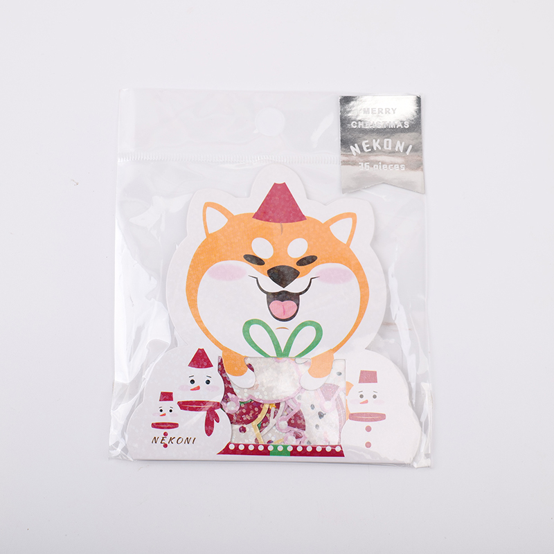 Christmas gift classic stickers set-christmas puppy party