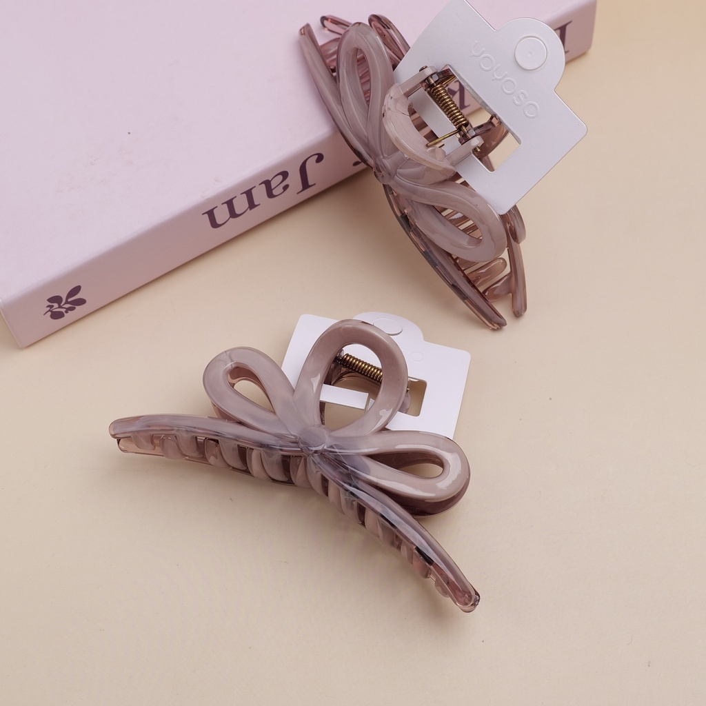 Flower claw clip - gray