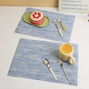 Simple striped placemats 2pcs - Blue