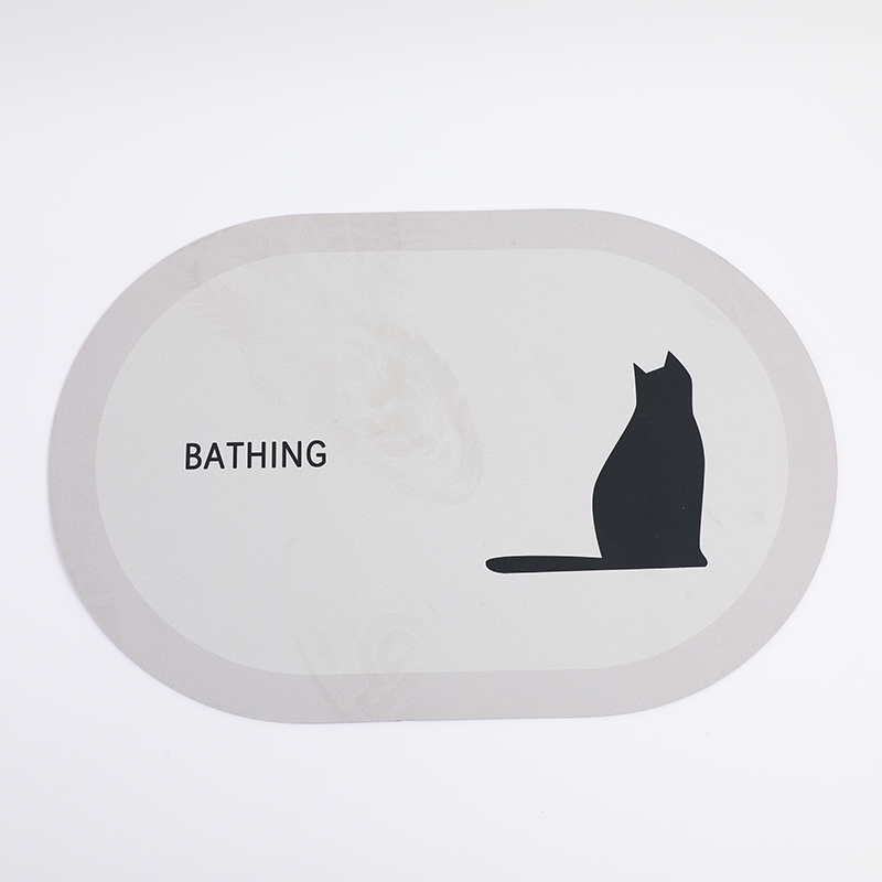 Cute Cat Round Diatomite Mat