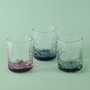 Bottom colored bark texture glass cup-260ml