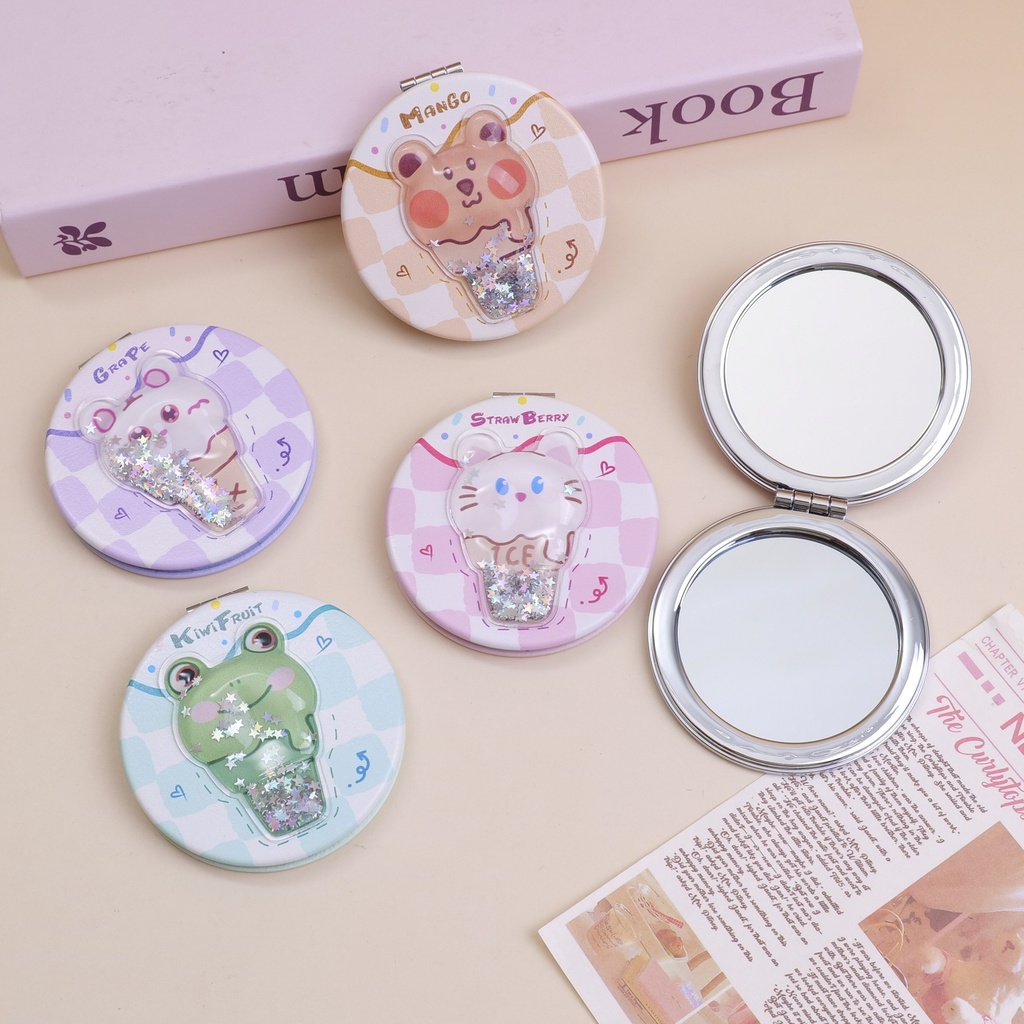 Oil filled Round Mirror - Animal Ice Cream