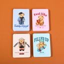 TEDDY ISLAND series rectangular crystal relief fashion mirror-sports bear