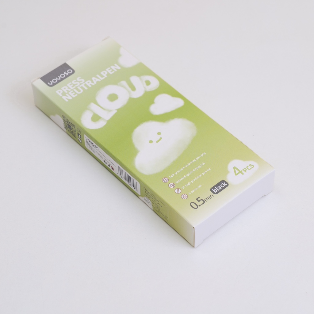 Matcha Milk Puff Press Neutral Pen 4PCS Black Core