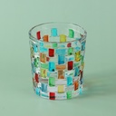 Low mouth hand painted mosaic glass cup-280ml