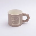 Simple pearl handle mug 350ml- light grey