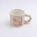 Simple pearl handle mug 350ml- beige