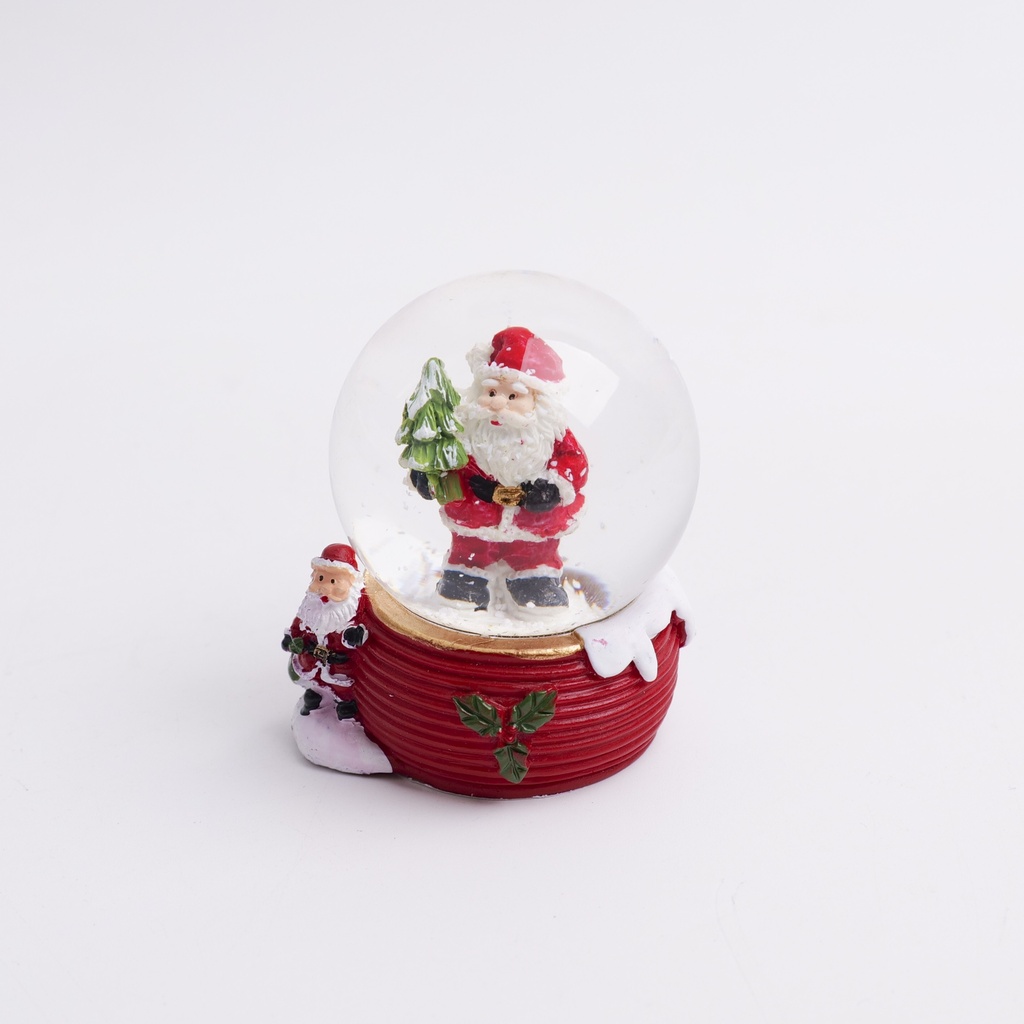Small-sized Red Santa Claus Holding a Tree Water Globe Ornament45#