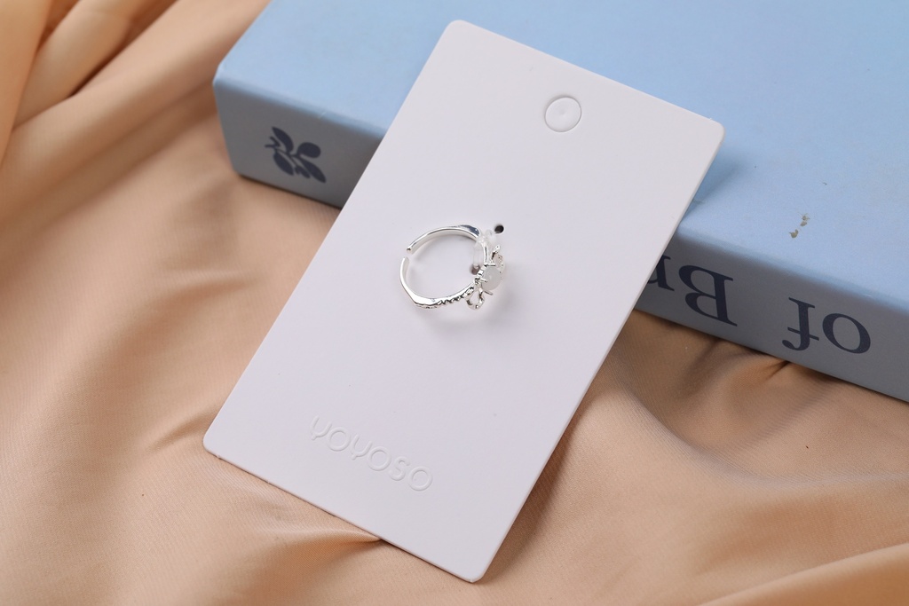 Silver Cat's Eye Butterfly Ring