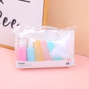 Colored travel bottle set-6pcs (including bath sponge)