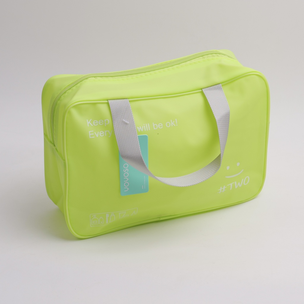 Jelly-colored Square Toiletry and Cosmetic Bag - Medium Size