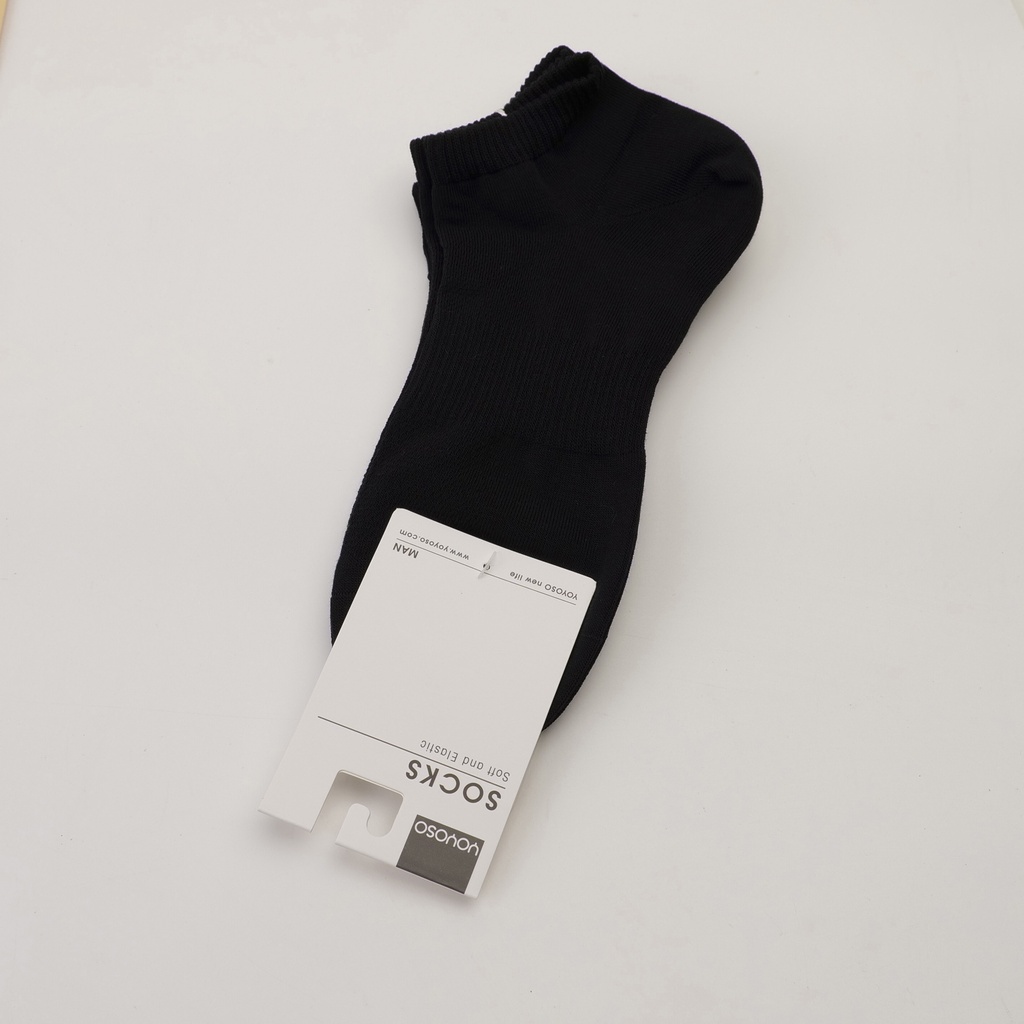 Men's Simple Solid Color Striped Mesh Short Socks 2 Pairs Set