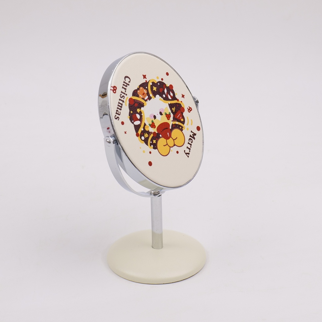 Christmas Series - Wreath 3-inch Oval Small Table Mirror