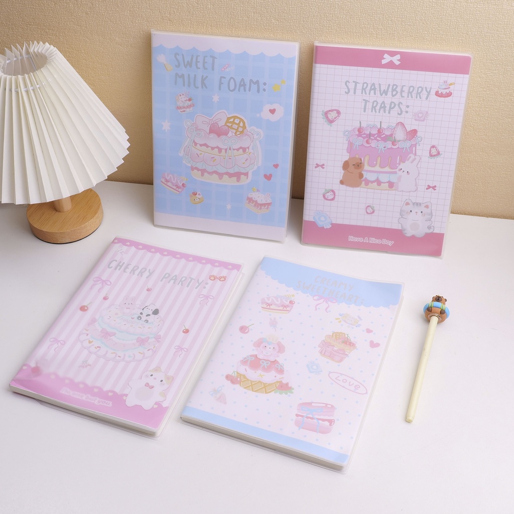 Berry Sweet Tea Series - B5 Glue-bound Notebook - Ruled Inner Pages, 96 pcs