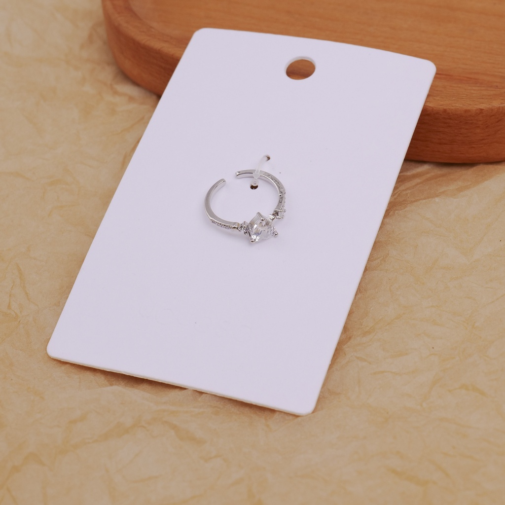 Heart-shaped Rhinestone Open Ring