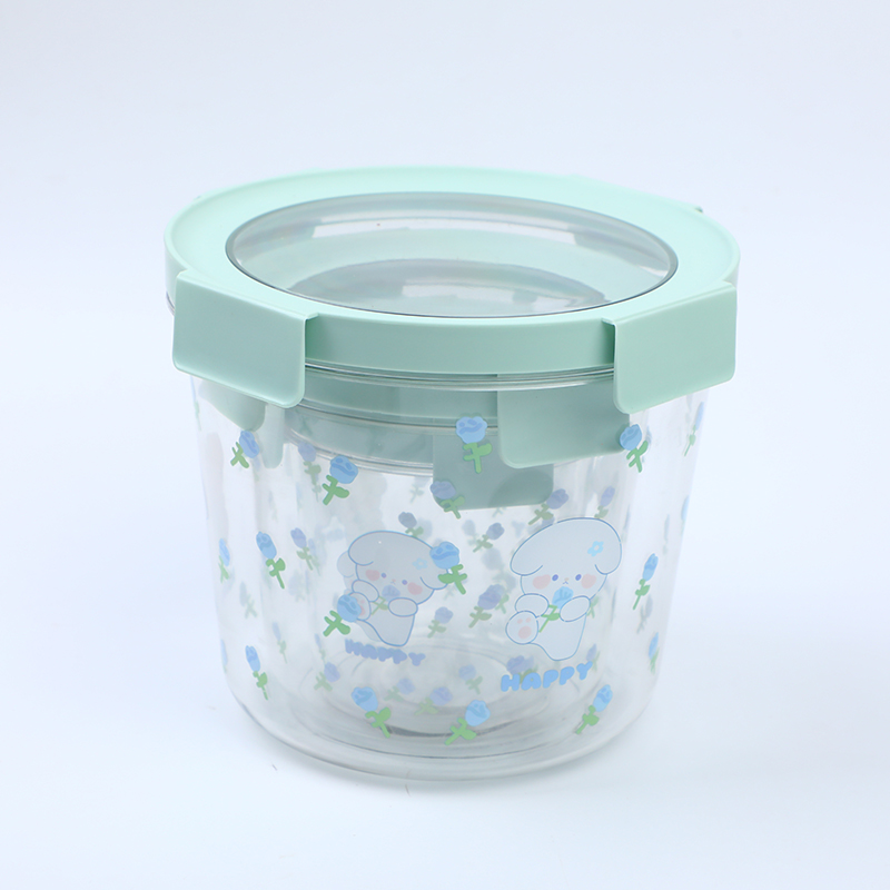 Round cartoon printed storage box-900ml