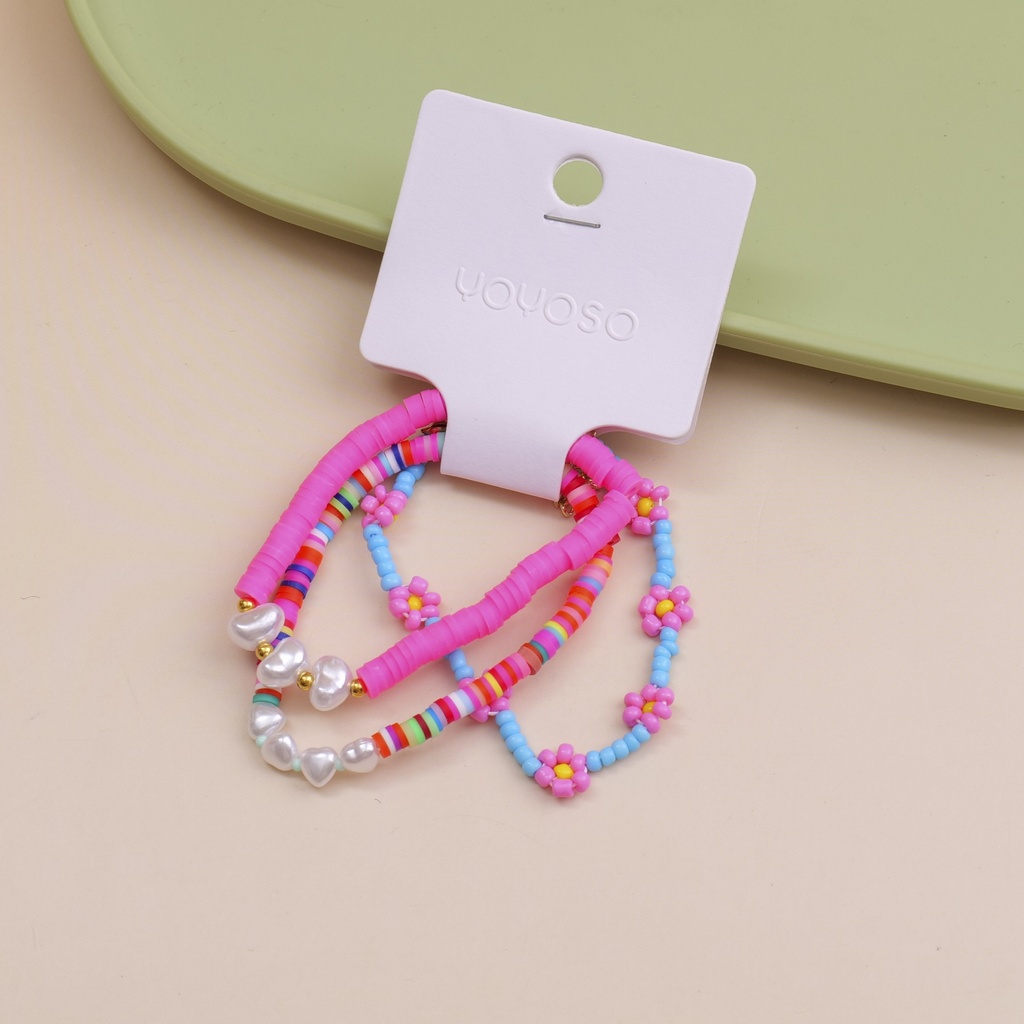 Beaded Bracelet Three Pieces Set - 2
