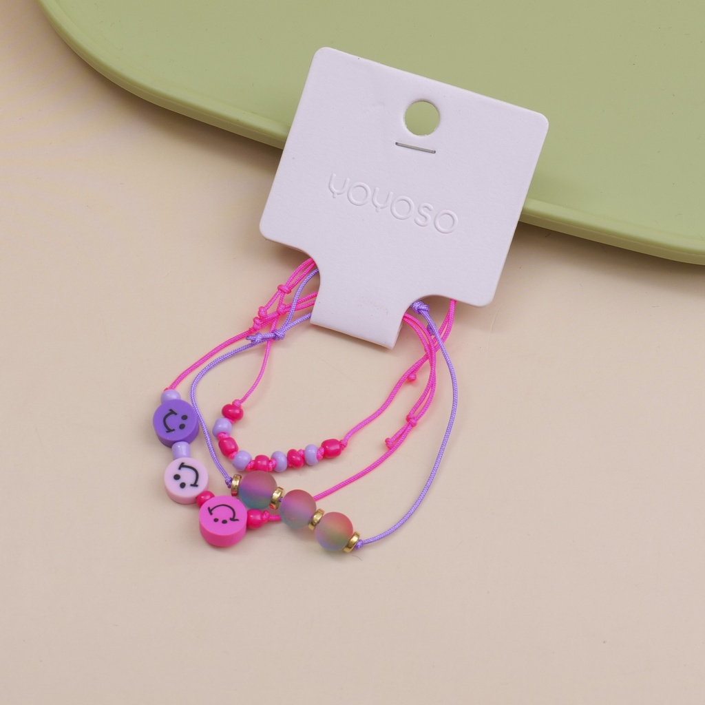 Beaded Bracelet Three Pieces Set - 4
