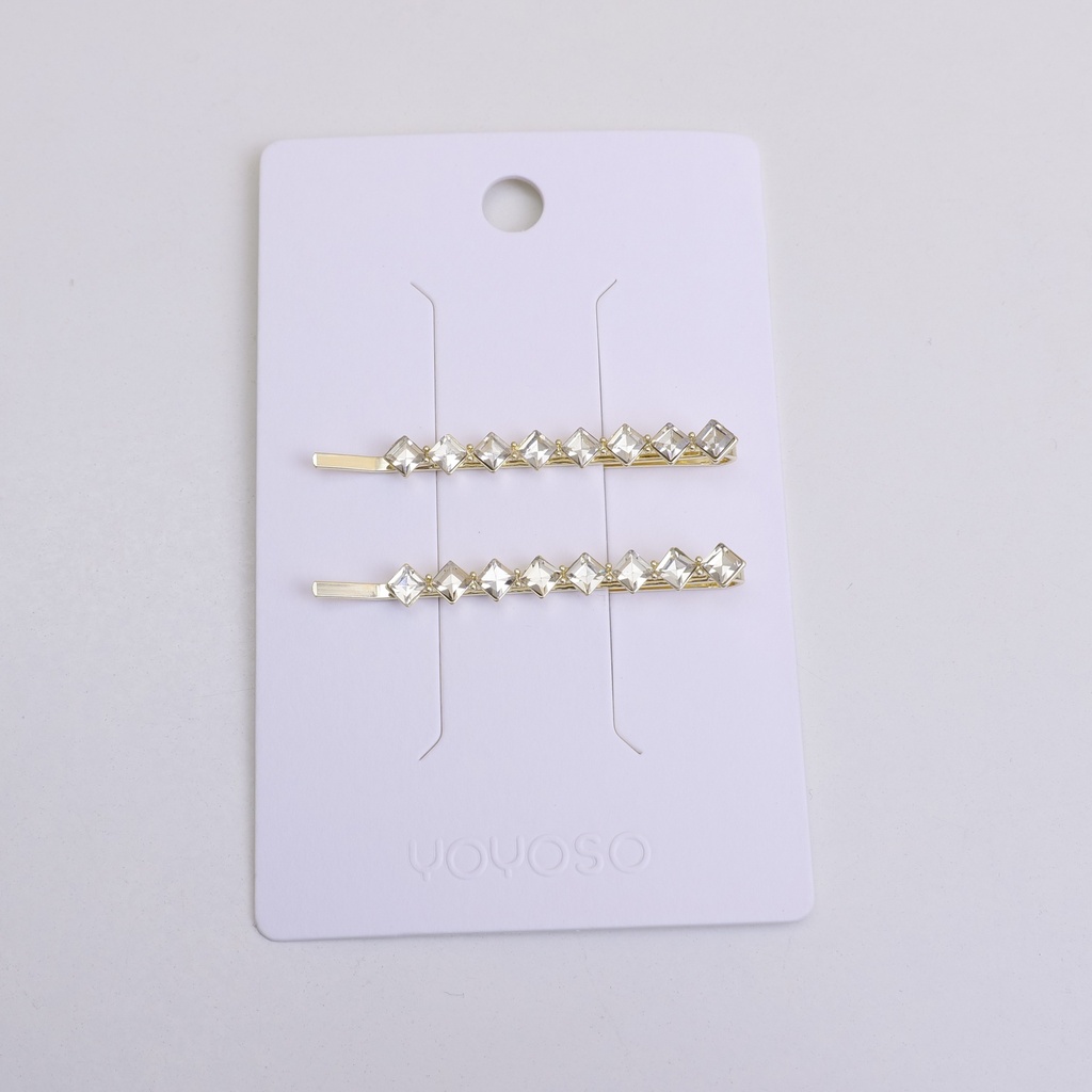 Square Zircon Alloy Barrette