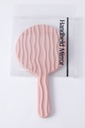 Round wavy frosted beauty mirror with handle