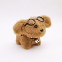 Glasses puppy plush keychain