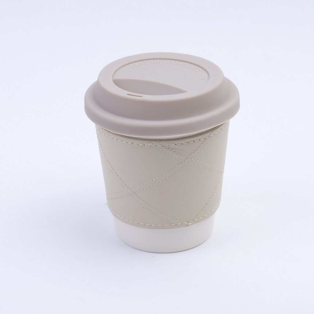 Simple leather mug - grey